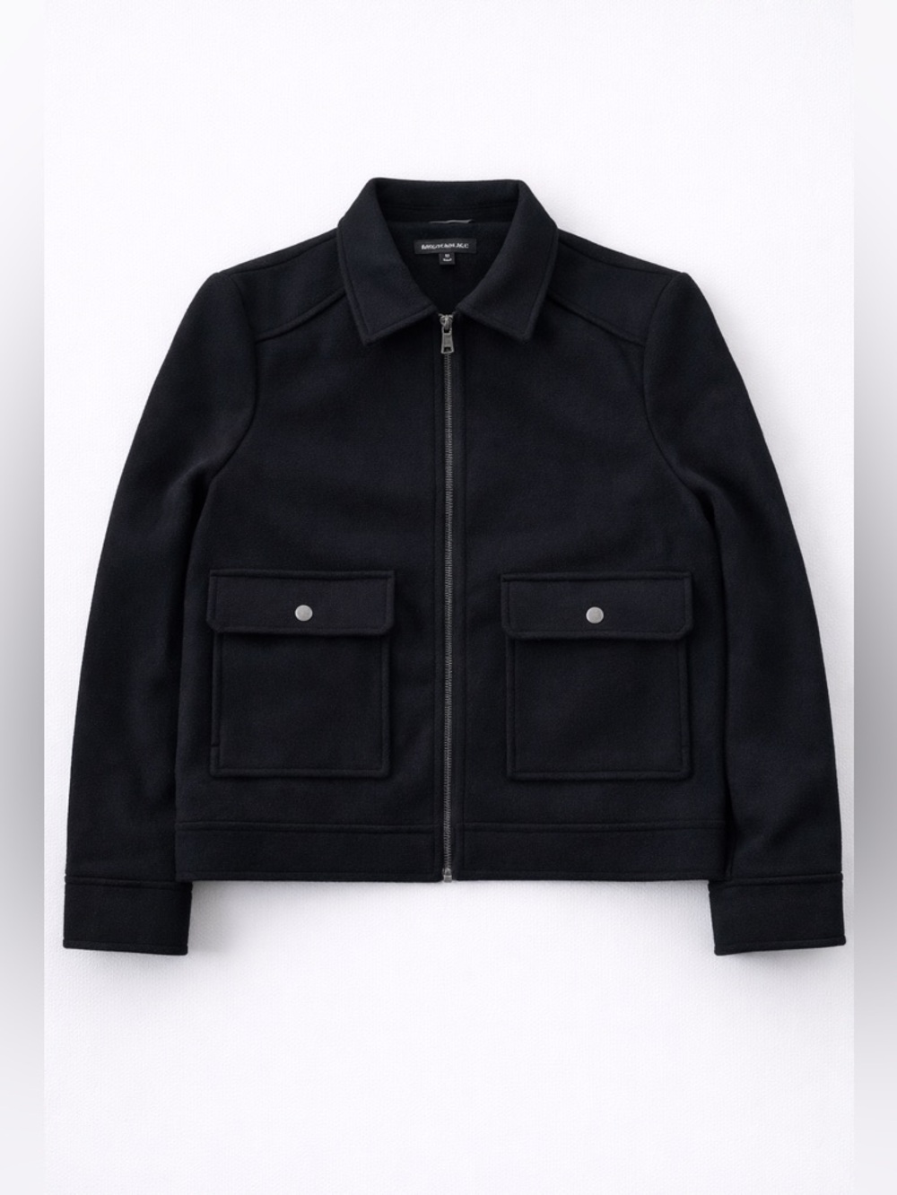 Banana Republic Cropped Black Jacket Zip Front Utility Pockets NEW NWOT